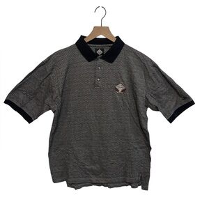 Men's Tabasco Sportswear Black and White Patterned Golf Polo Shirt.  Size L